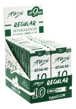 PURIZE Aktivkohlefilter, Regular ø 9mm 10er Packung.